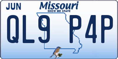MO license plate QL9P4P