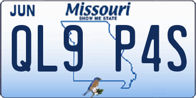 MO license plate QL9P4S