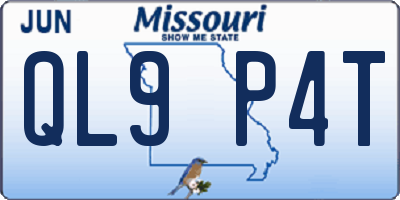 MO license plate QL9P4T