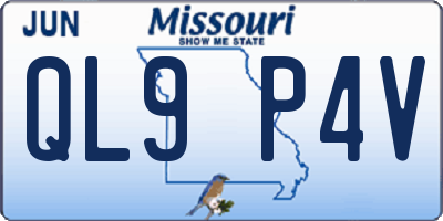 MO license plate QL9P4V