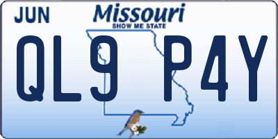 MO license plate QL9P4Y