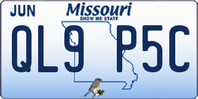 MO license plate QL9P5C