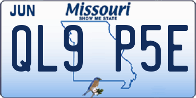 MO license plate QL9P5E