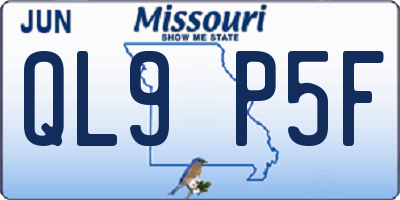MO license plate QL9P5F