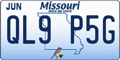 MO license plate QL9P5G