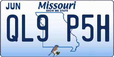 MO license plate QL9P5H