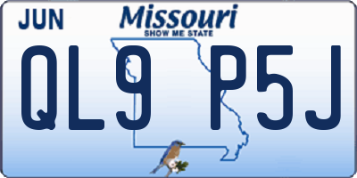 MO license plate QL9P5J