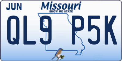 MO license plate QL9P5K