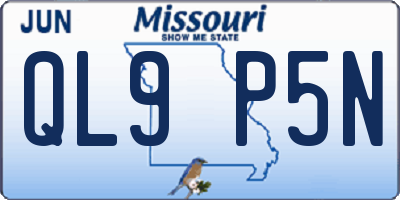 MO license plate QL9P5N