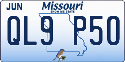 MO license plate QL9P5O