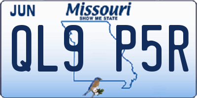 MO license plate QL9P5R