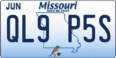 MO license plate QL9P5S