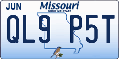 MO license plate QL9P5T