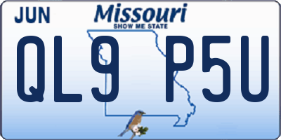 MO license plate QL9P5U