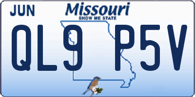 MO license plate QL9P5V