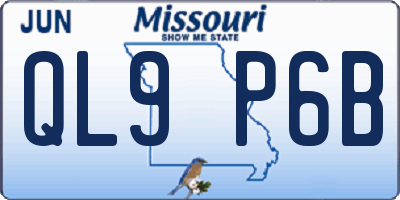 MO license plate QL9P6B