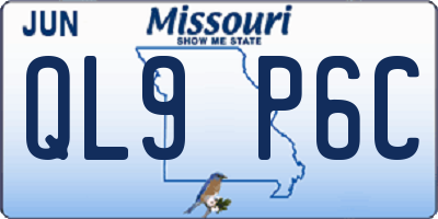 MO license plate QL9P6C