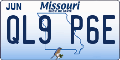 MO license plate QL9P6E