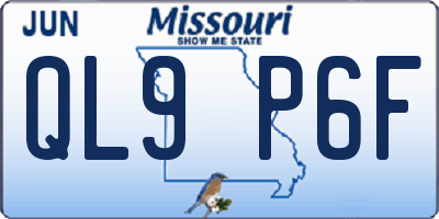 MO license plate QL9P6F