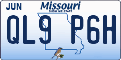 MO license plate QL9P6H