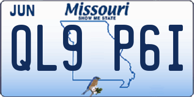 MO license plate QL9P6I
