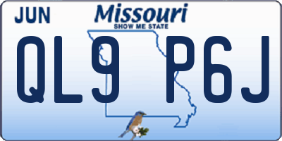 MO license plate QL9P6J