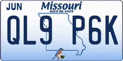 MO license plate QL9P6K