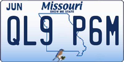 MO license plate QL9P6M
