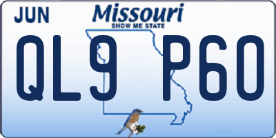 MO license plate QL9P6O