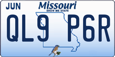 MO license plate QL9P6R