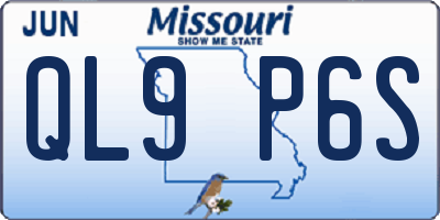 MO license plate QL9P6S