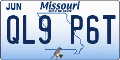 MO license plate QL9P6T