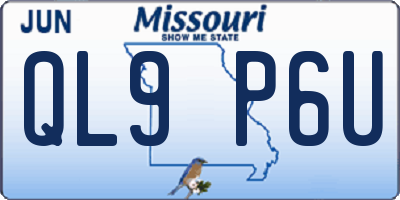MO license plate QL9P6U