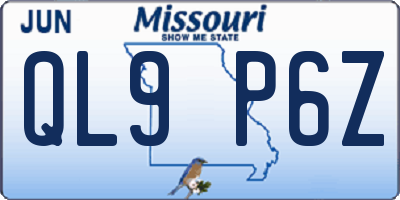 MO license plate QL9P6Z