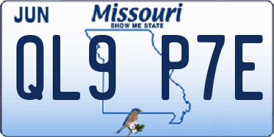 MO license plate QL9P7E