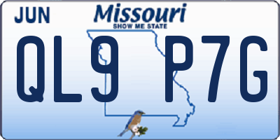 MO license plate QL9P7G