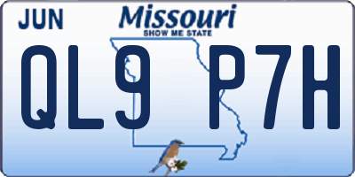 MO license plate QL9P7H