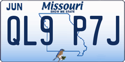 MO license plate QL9P7J