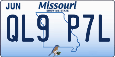 MO license plate QL9P7L