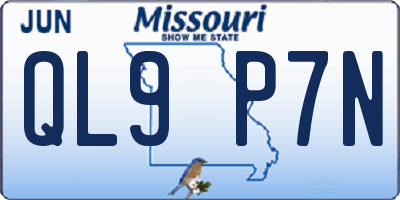 MO license plate QL9P7N