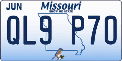 MO license plate QL9P7O