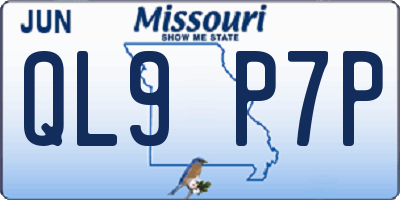 MO license plate QL9P7P