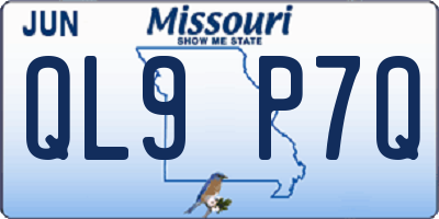 MO license plate QL9P7Q