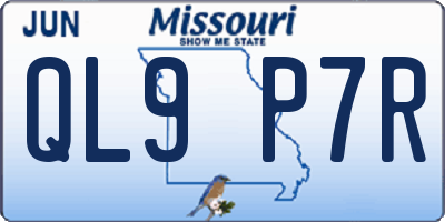 MO license plate QL9P7R