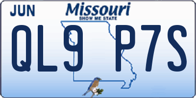 MO license plate QL9P7S