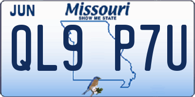 MO license plate QL9P7U