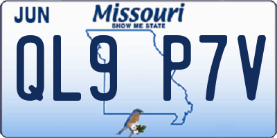 MO license plate QL9P7V