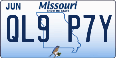 MO license plate QL9P7Y