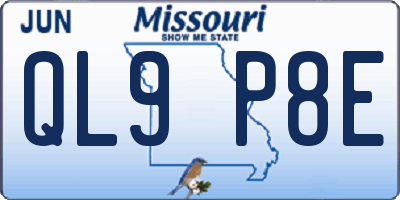 MO license plate QL9P8E