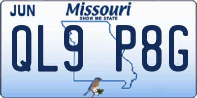MO license plate QL9P8G